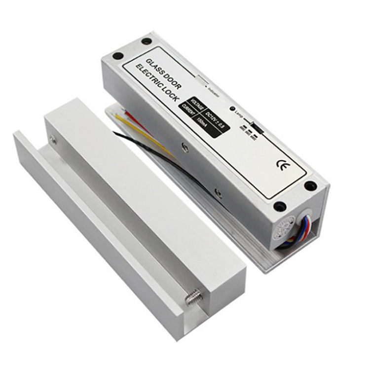 明装电插锁玻璃门夹小区玻璃门上下无框电插锁玻璃门夹电插锁门禁
