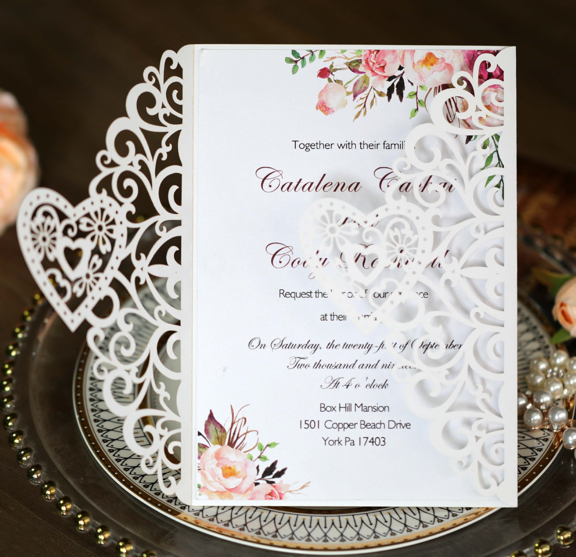 激光请柬 节日祝福贺卡婚礼结婚 婚庆邀请函心形玫瑰花 深圳批发