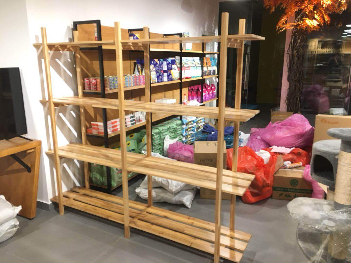 松木宠物柜 实木展示柜 货柜货架 厂家直销 免费测量尺寸