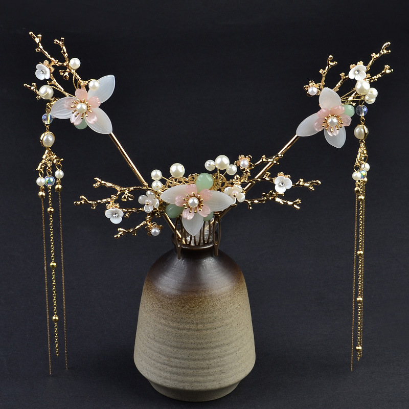 古风发饰套装流苏仙气古装盘发头饰步摇汉服发冠发簪套装汉服饰品