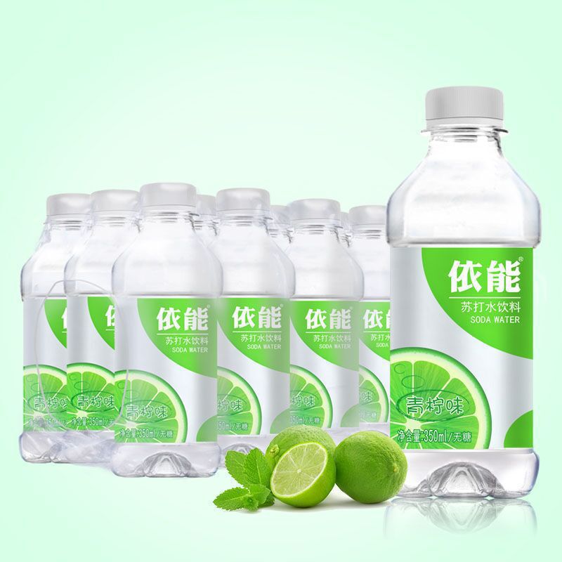 依能原味加锌苏打水350ml*24瓶整箱无汽碱性水备孕饮用矿泉水