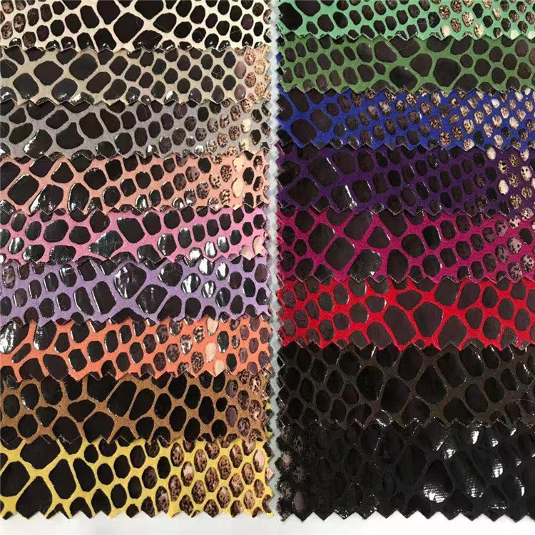 超柔蟒蛇纹贴膜 碧玉游龙 蛇纹涤纶布 仿真蛇 箱包 鞋材 装饰现货