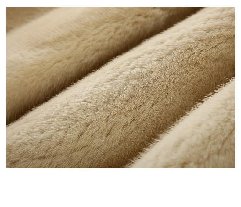 水貂皮大衣女整貂皮皮外套貂毛中长款2019海宁冬季新款带-清仓