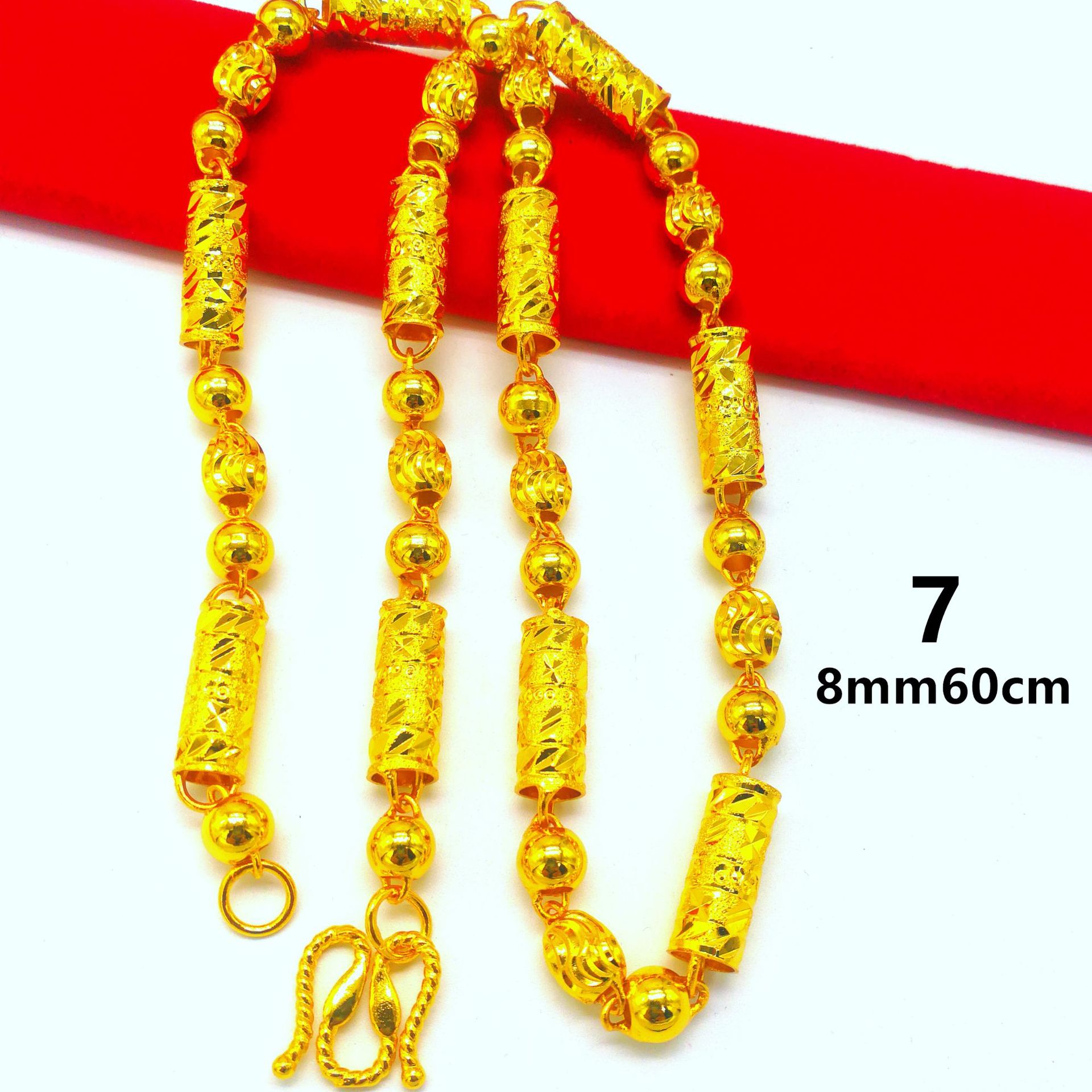 黄铜镀金项链 各款仿真黄金空心车花链 现货样款工厂批发量大价优