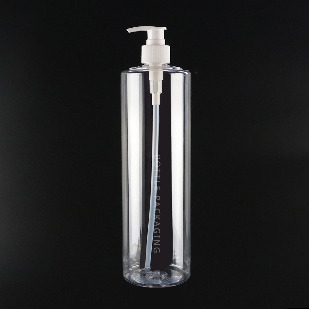1000ml 洗发水沐浴露包装 28牙乳液按压泵头pet平肩塑料圆形瓶子