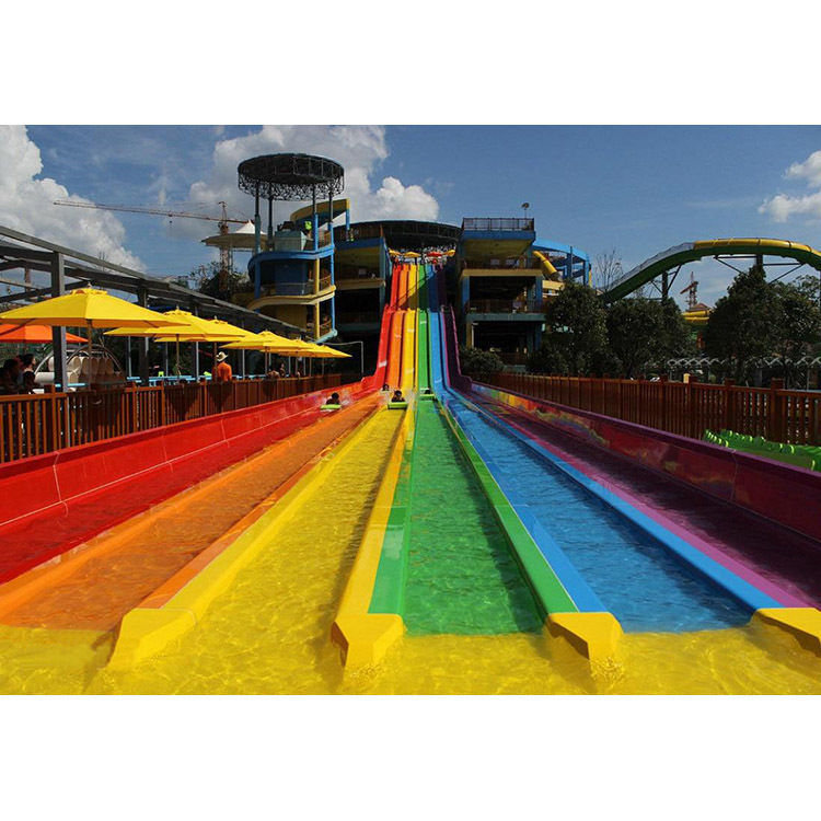 【厂家供应】户外水上乐园设备 水上彩虹多滑道滑梯 彩虹竞赛滑梯