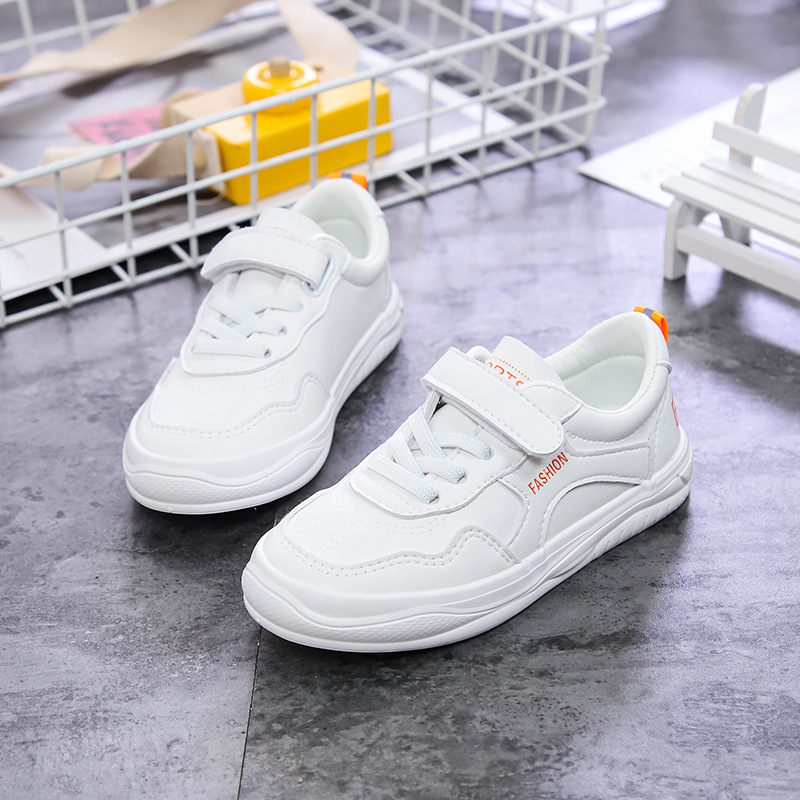 2020年秋季新款小白鞋学生上学鞋韩版时尚透气软底魔术贴中大童鞋