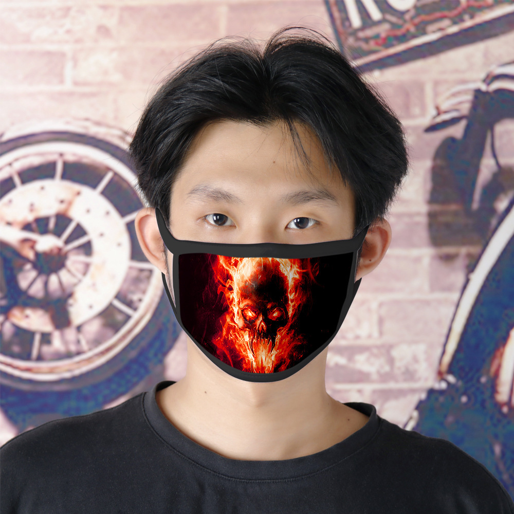 skull heads 骷髅头 时尚印花冰丝水洗口罩 3d彩印口罩