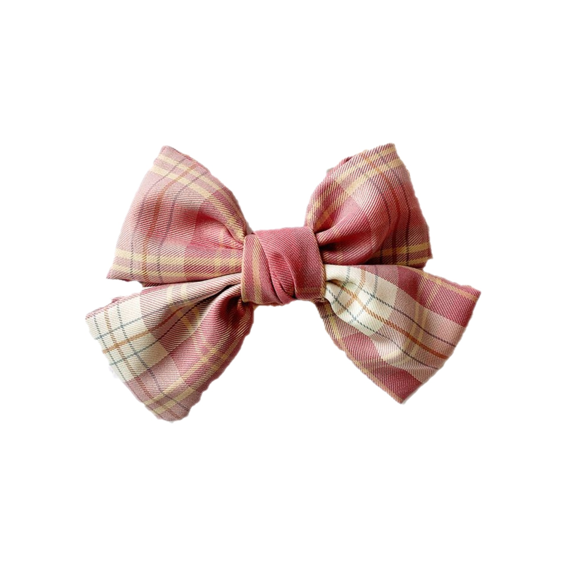 jk少女~蝴蝶结发夹 萌款格子制服面料可爱发夹边夹顶夹发饰领结款