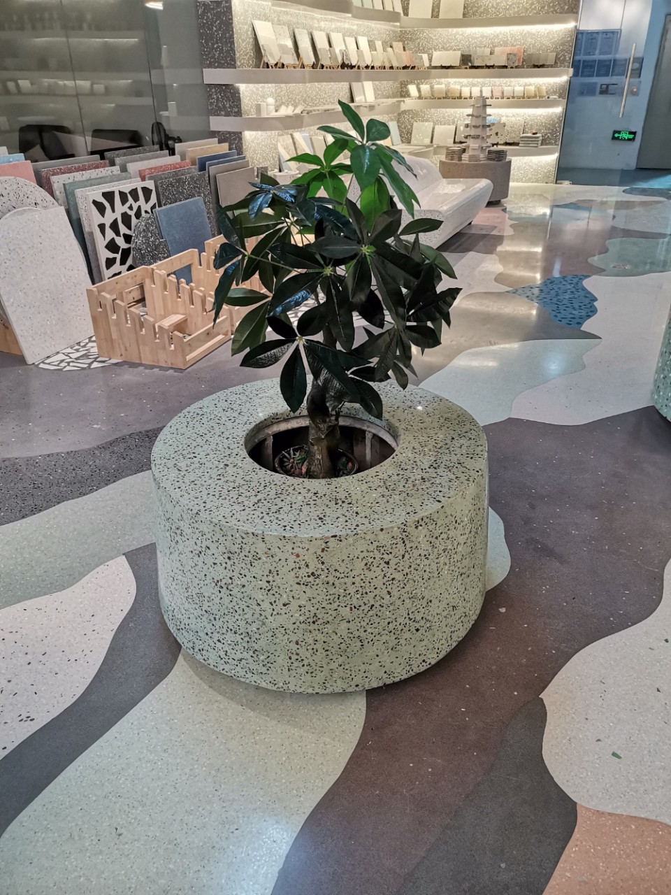 水磨石树池 园林景观 磨石花坛花池设计 施工定制