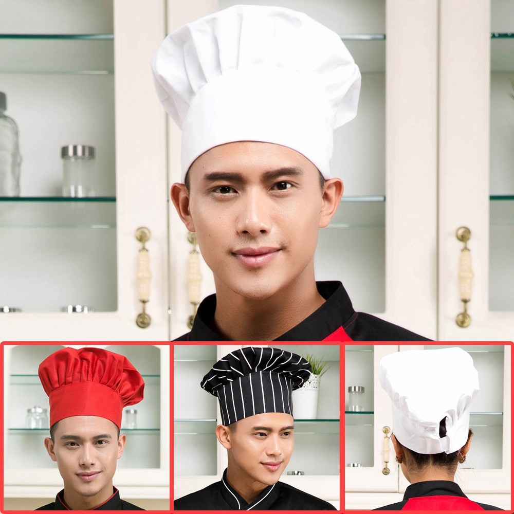 酒店西餐厅咖啡店餐厅厨师帽面包服务员布帽厨师蘑菇帽工作高帽