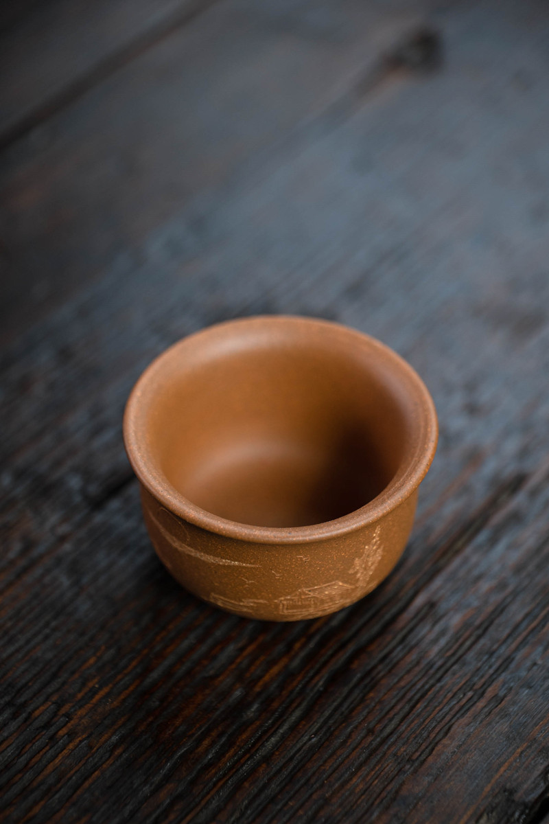 宜兴紫砂主人杯精品手工刻绘品茗杯小口杯茶碗配壶功夫小杯子批发