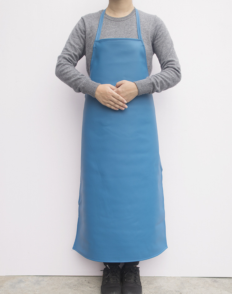 防水防油皮革围裙男女白色厨房餐厅围腰加长款工厂工作加厚pu围裙