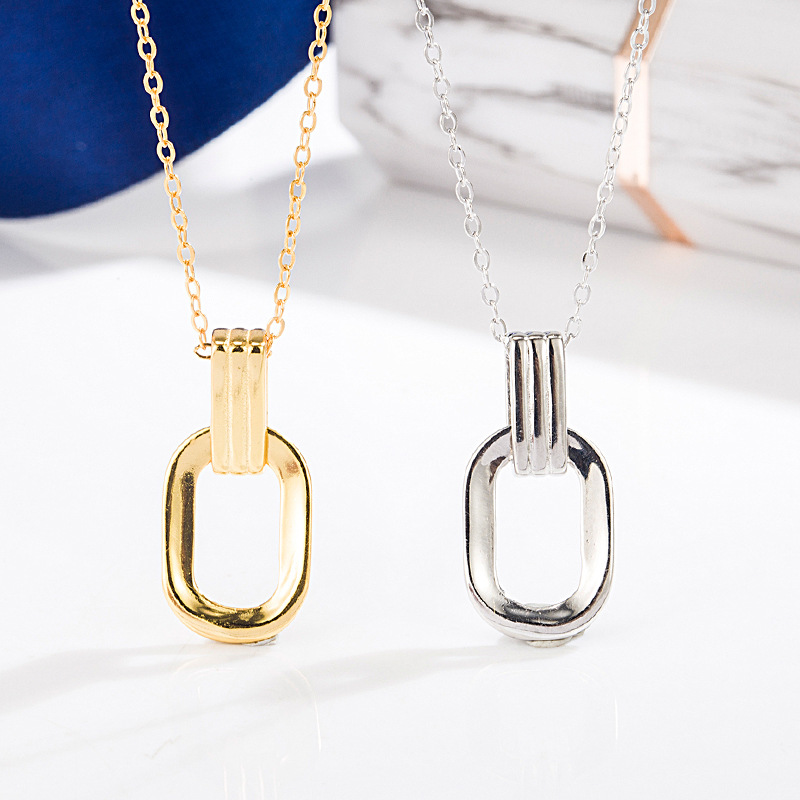 2020新款轻奢s925纯银圆环复古法式优雅chic吊坠项链锁骨链女