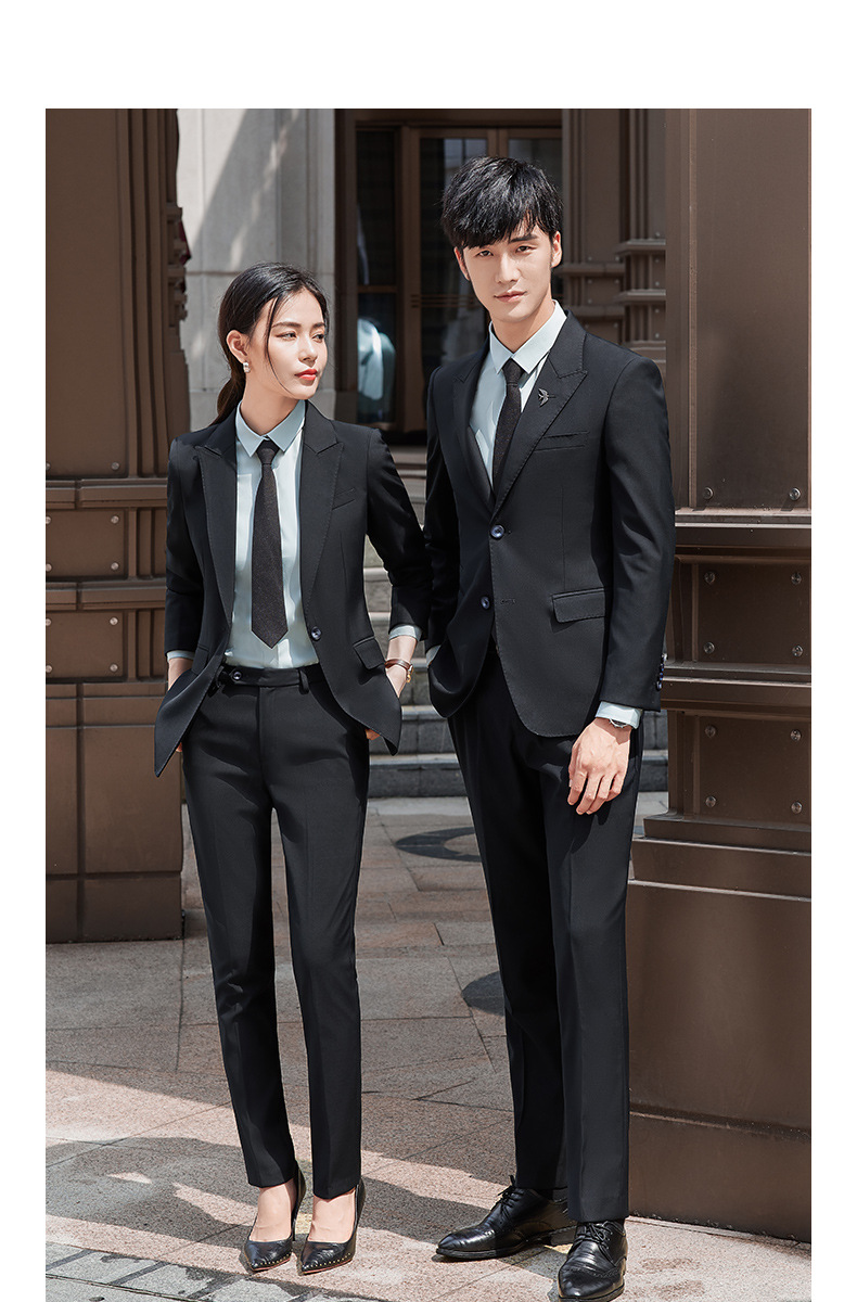 西服男女同款职业装套装修身教师白领正装工作服春秋款厂家批发