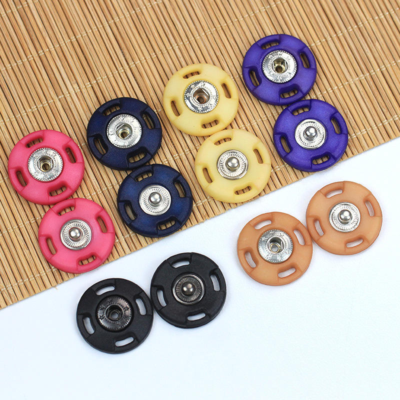 暗扣扣子儿童衣服隐形摁扣圆形彩色塑料子母按扣大衣纽扣毛衣配件