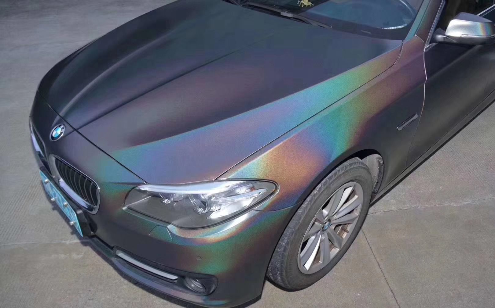 新品 亚面七彩镭射灰 亚光珠光金属汽车变色龙车身改色贴膜