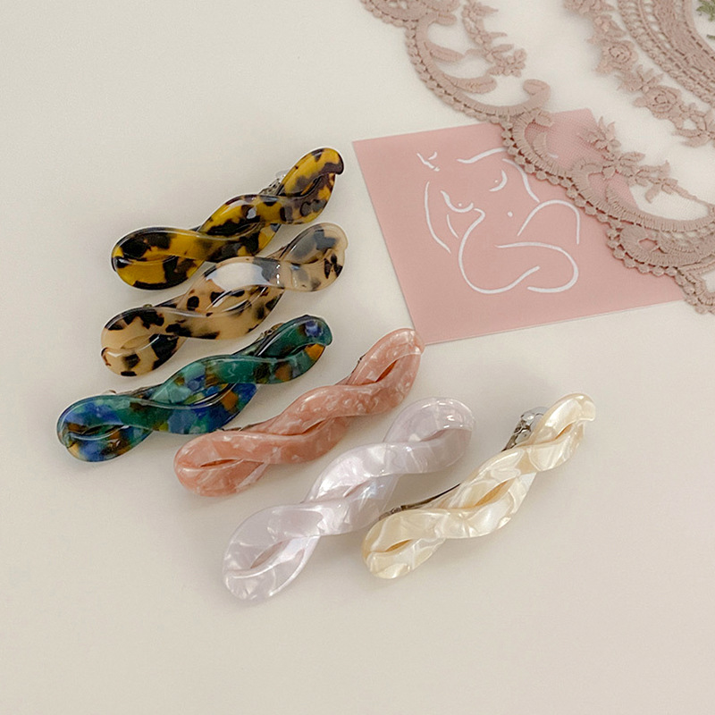 惜子发饰韩夏日清新版ins发夹玳瑁色少女发卡弹簧夹顶夹盘发饰品