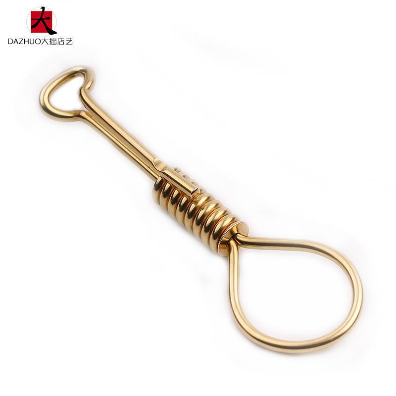 美国jeff decker纯铜弹簧钥匙扣男潮黄铜手工皮带腰挂余文乐同款