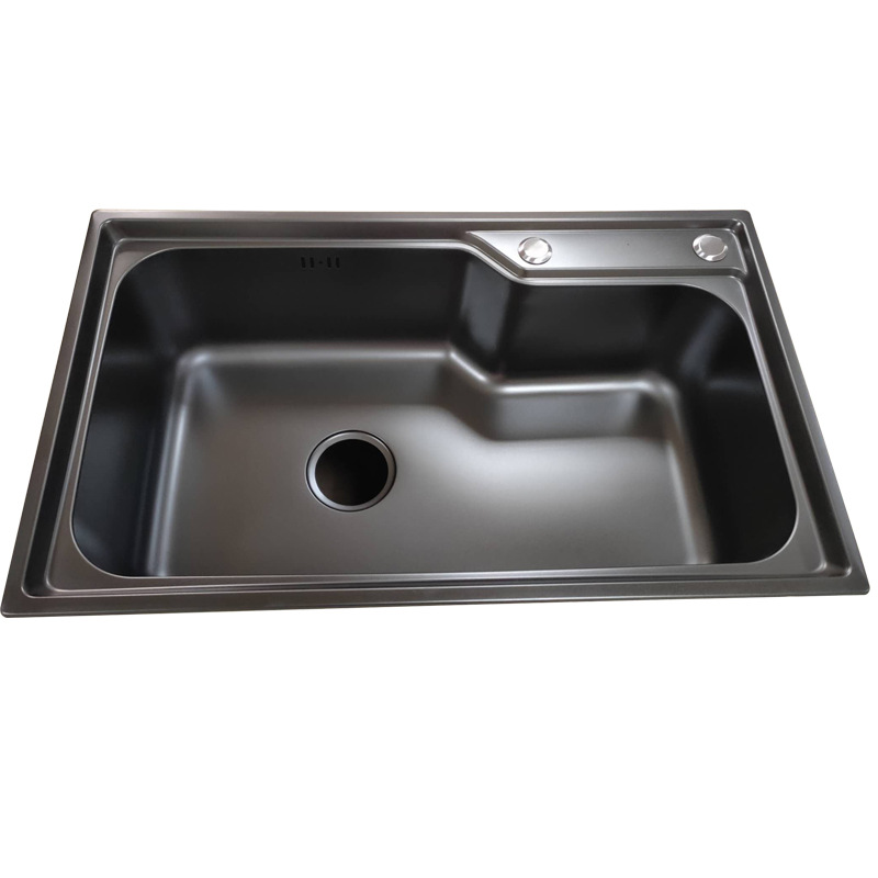 Black Stainless Steel Sink round Basin Kitchen Vegetable Basin Single Sink Kitchen Household Vegetable Washing Sink Direct Supply