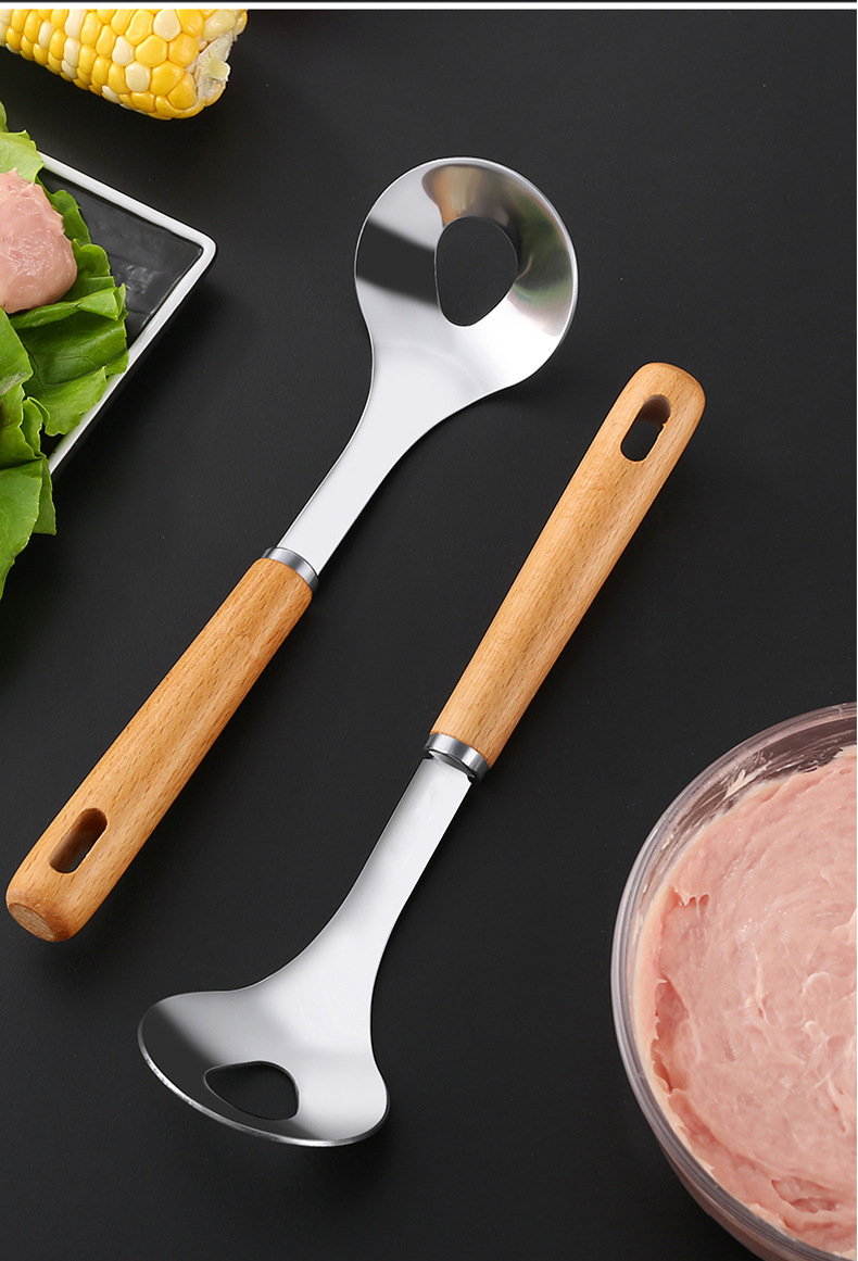 挤压丸子神器家用做肉丸子制作器炸丸子带洞的勺子工具圆形挖勺器