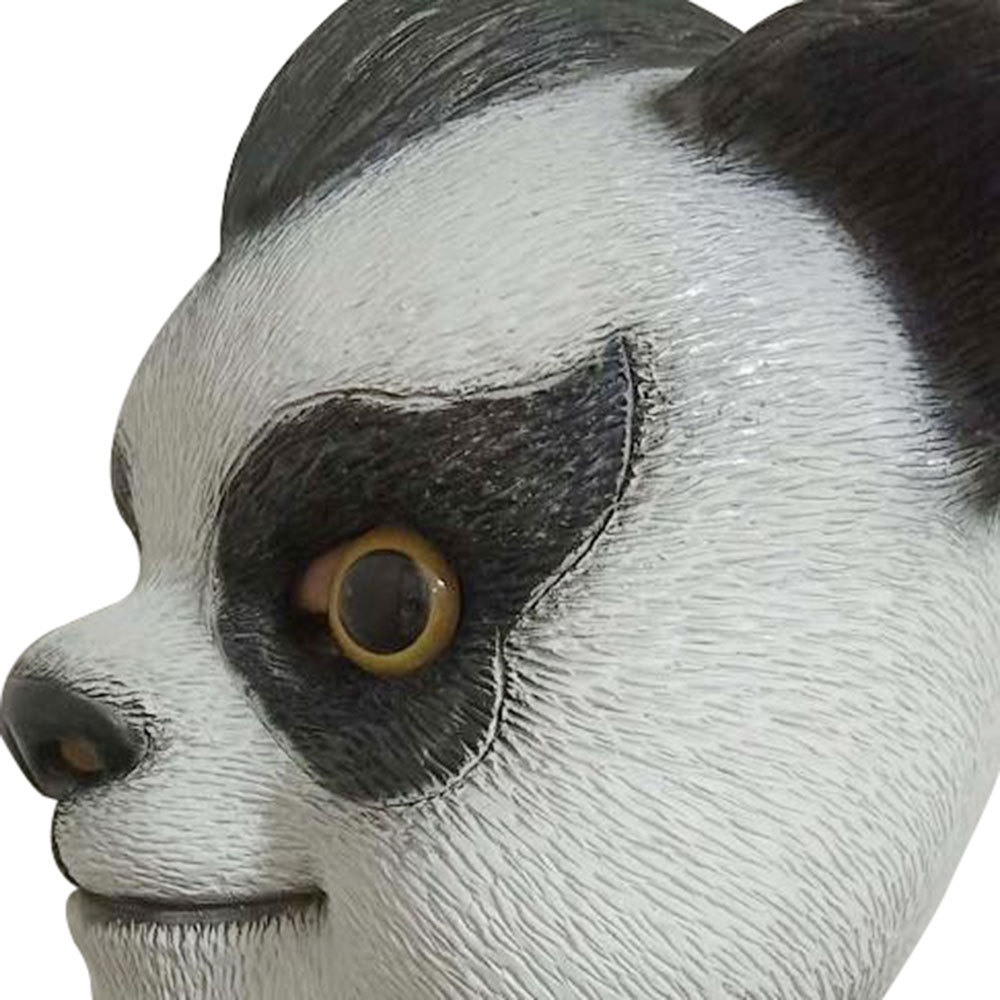 神武4手游熊猫面具乳胶头套动物cos道具万圣节产品装扮派对面具新