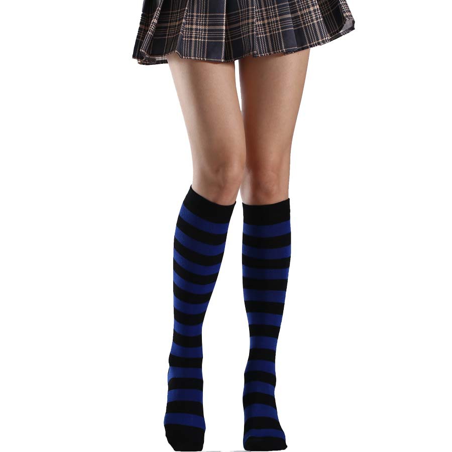 Socks Tube Socks Knee-Length over Knee Female Striped Average Size Cosplay Student Dance Pantyhose Amazon Cross-Border