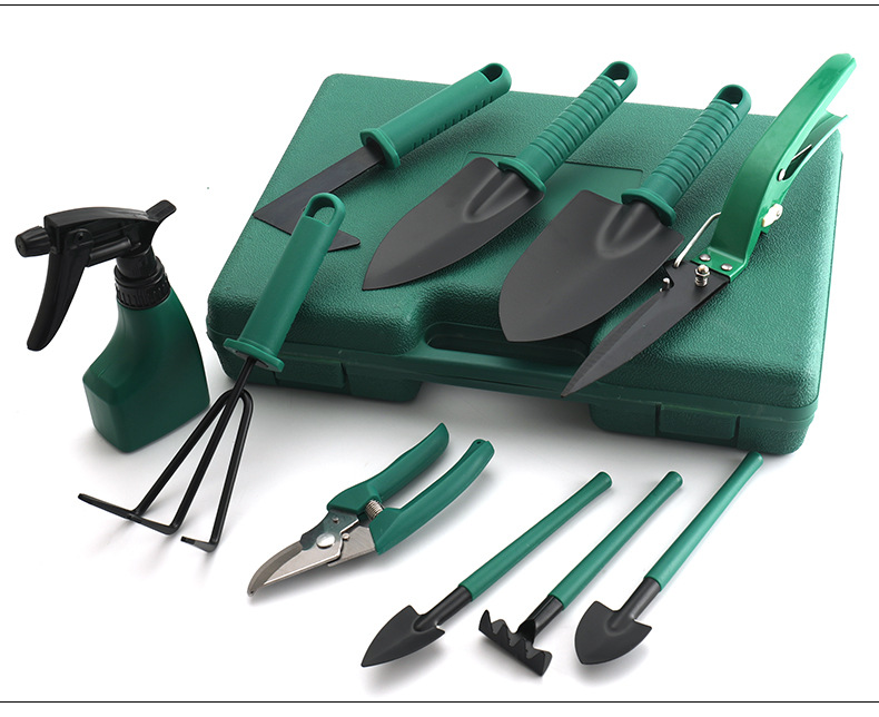 不锈钢园林绿化工具箱套装家庭园艺种植组合工具10件套 跨境