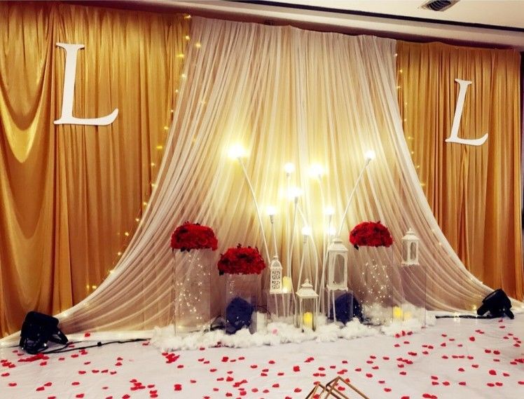 婚庆舞台背景纱幔婚礼2019新款幕布装饰帷幔婚礼布幔布置沙幔布置