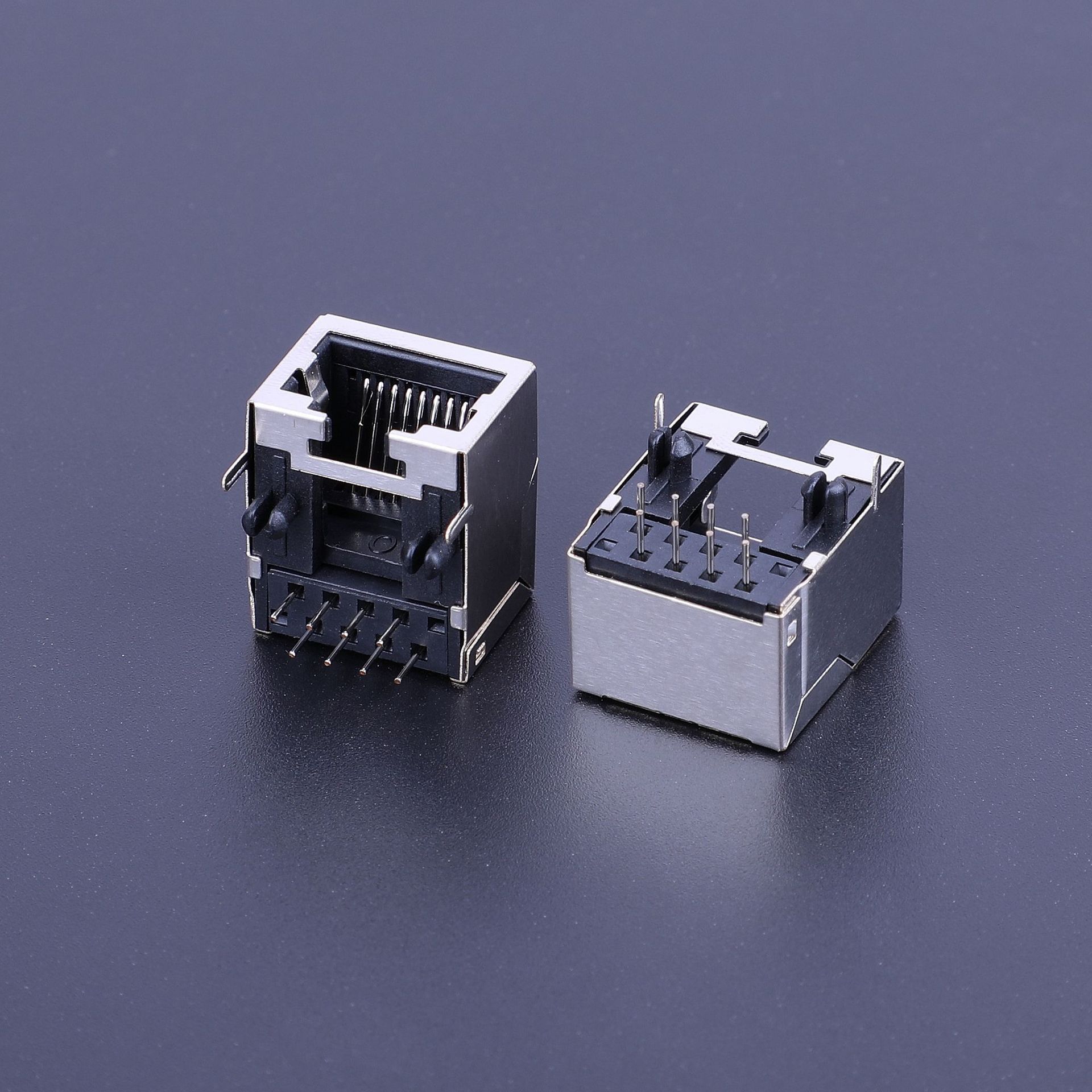 rj45网络连接器8p8c网络接口rj45插座全塑rj45网口电子接插件