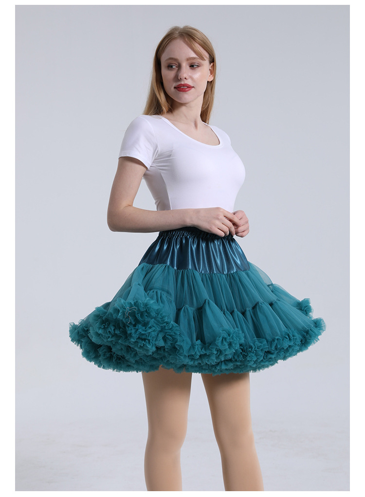 成人普通标准版软妹网纱蓬蓬裙pettiskirt百褶舞蹈芭蕾tutu裙撑