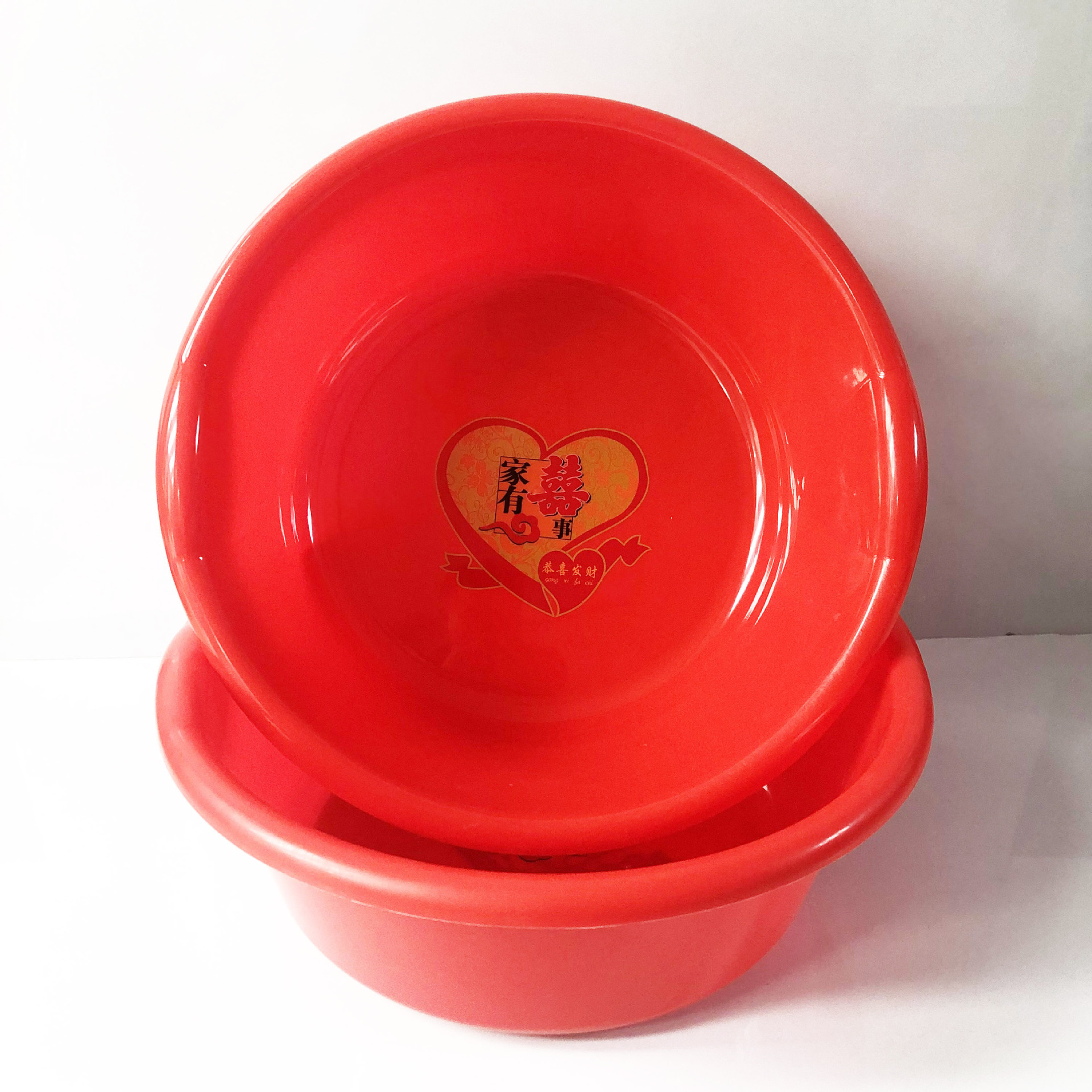 大红盆家用塑料洗脸洗衣服红色大盆5060厘米摆地摊年货批发