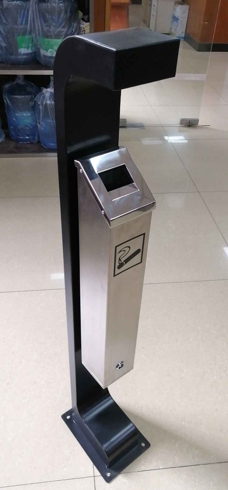 烟草公司立式烟蒂柱景区烟头收集器方形烟灰柱户外固定款式