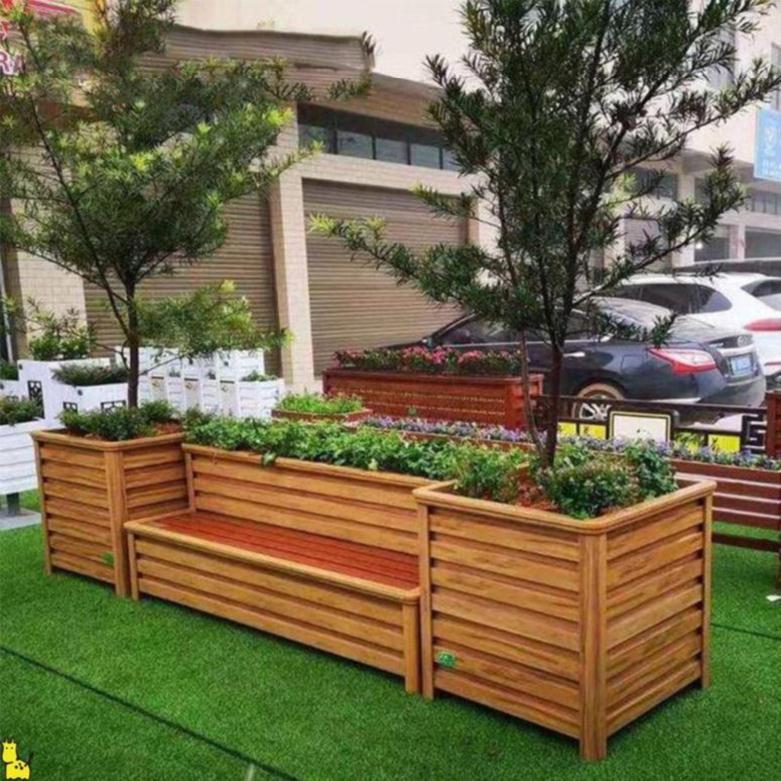 长方形座椅花坛花盆室外园艺长形组合铁艺造型公共椅多肉工程长椅