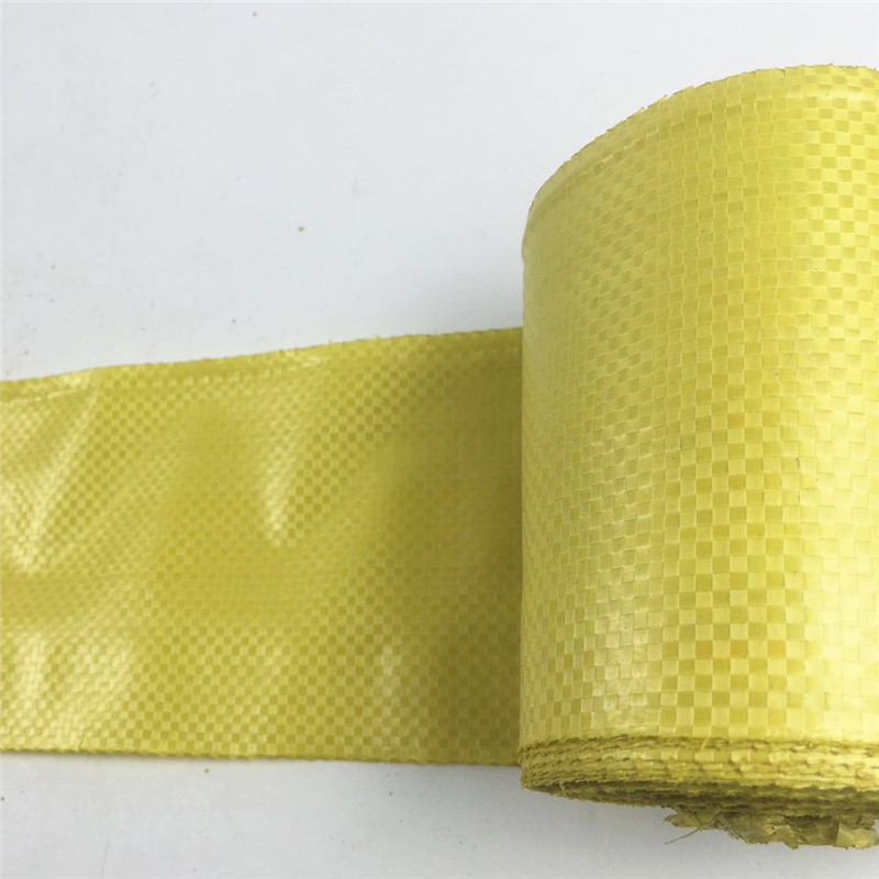 黄色编织布机器自动包装缠绕编织布pp编织布卷可定制