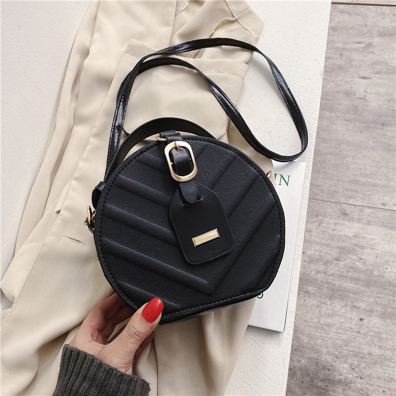 Popular Bag Women's round Pie Bag Hard Cake Handbag 2020 New Fashionable Stylish Women's Bag Leaf Pattern Crossbody Small Bag