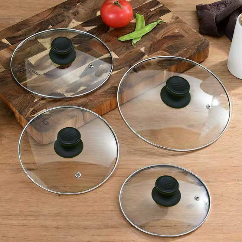 G-Type T-Type C Type Steel Glass Cover Pot Cover Wok Lid Steamer Cover Milk Pot Cover Wide Edge Flat Glass