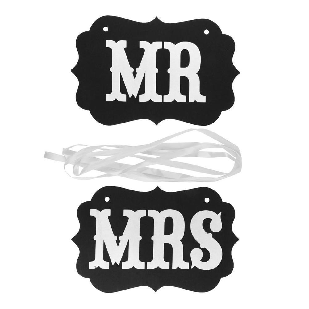 个性 新款创意婚庆拉化 mr&mrs 椅背拉花 婚庆新娘新郎拍摄道具