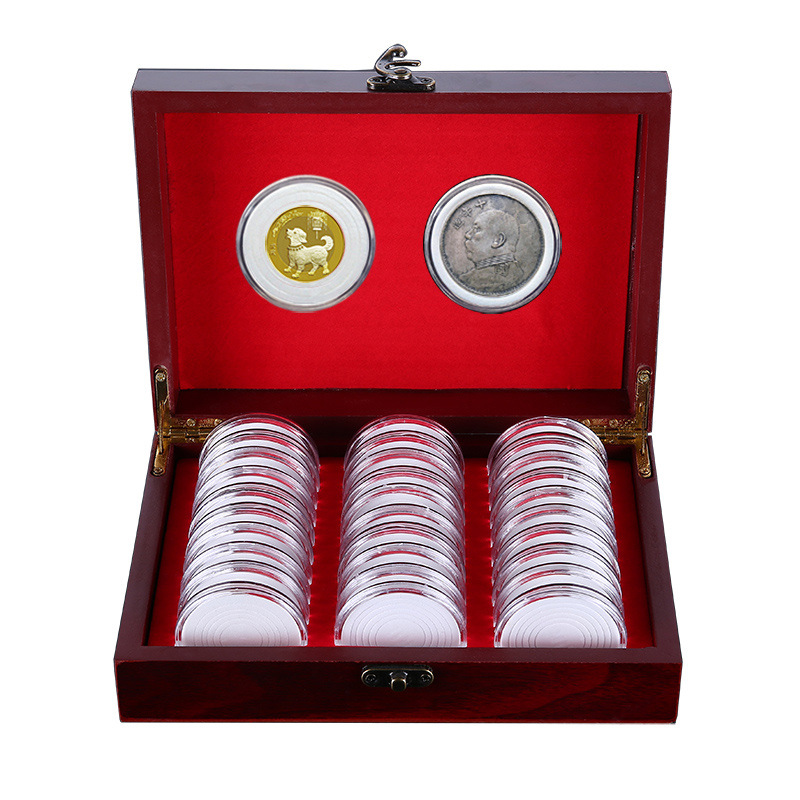 银元古币纪念币保护盒袁大头银币古铜钱币收藏盒硬币圆盒收纳木盒