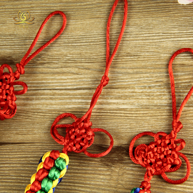 藏式风格 手工编织汽车挂件中国结金刚结带珠子平安结吉祥