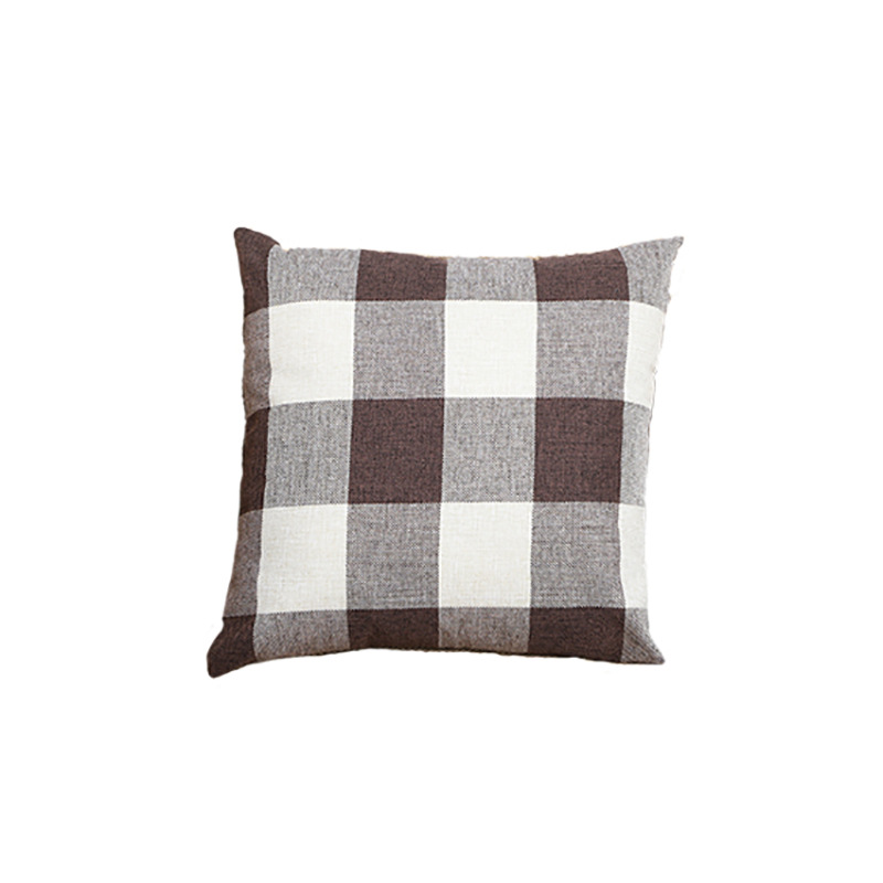 Modern Simple Square Linen Linen Plaid Striped Pillow Creative Dyed Cotton Knit Sofa Car Throw Pillowcase Cushion