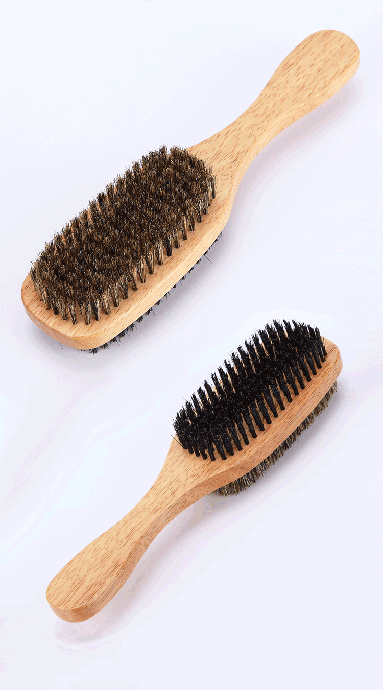 男士双面鬃毛胡须造型刷多功能胡子梳洗发搓澡洗脚刷子美发工具