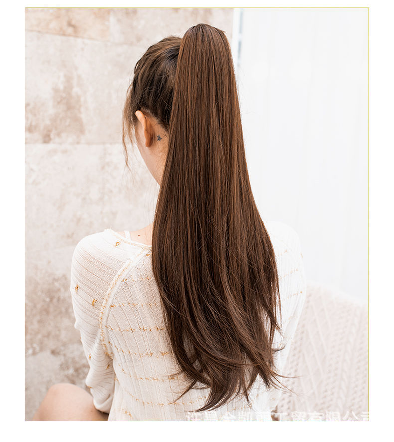 现货直售假发女微翘马尾长发长卷发绑带式抓夹款高马尾辫子