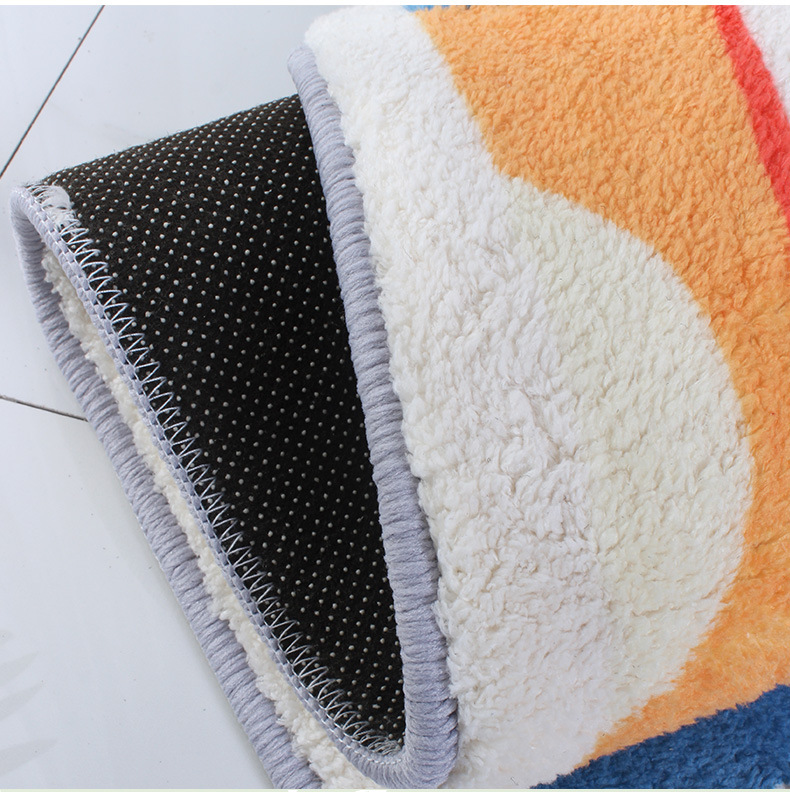 清新印花仿羊绒地垫飘窗入户门垫 来图定制浴室门口吸水脚垫地垫