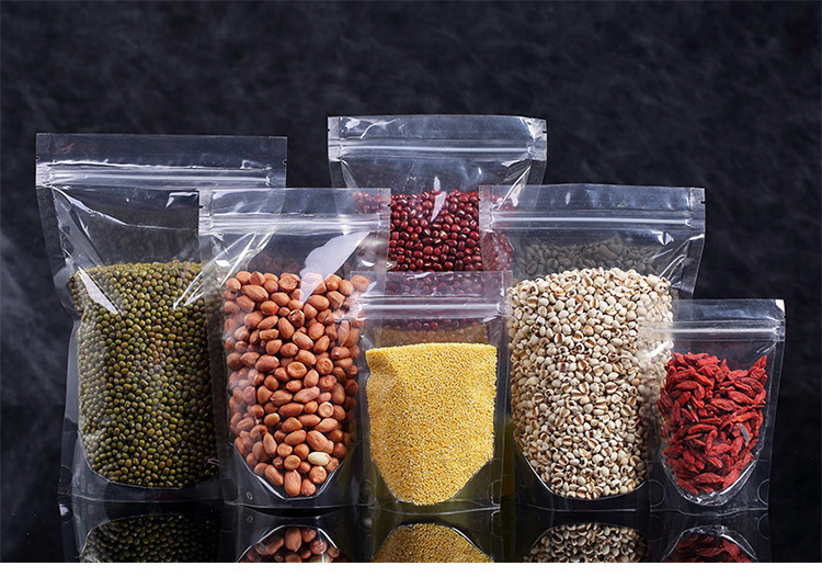 厂家直销 干货五谷杂粮袋 透明塑料自立包装袋自封密封袋 可定制