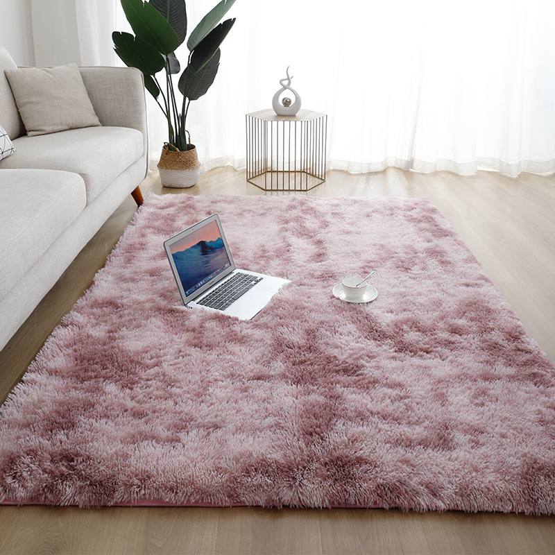 Cross-Border Vacuum Variegated Tie-Dye Gradient Carpet Bedroom Living Room Coffee Table Pad Internet Celebrity Long Wool Washed Full Shop Can Be Used for Hair Generation