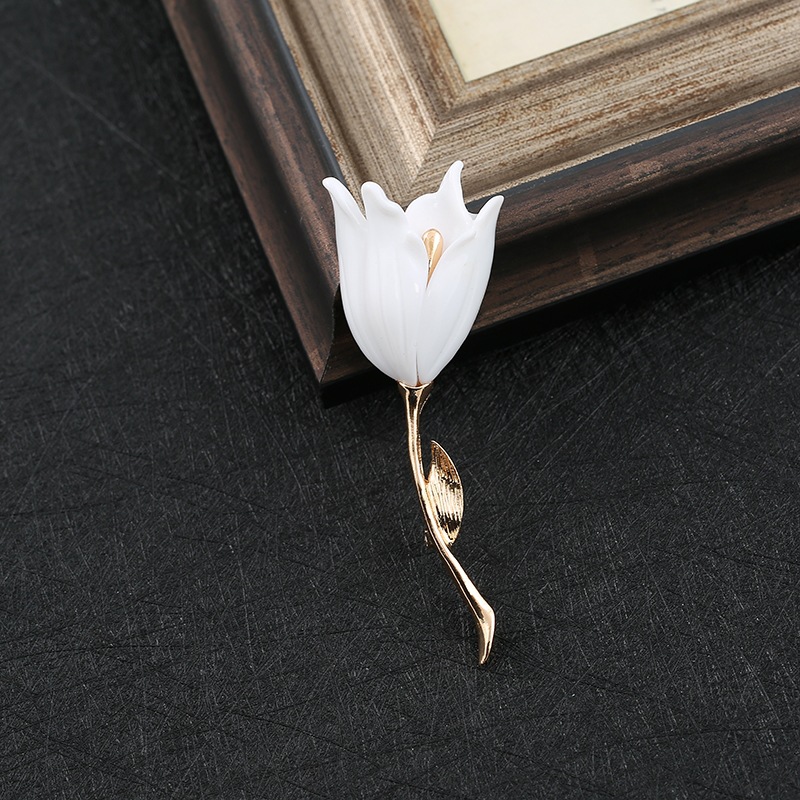 欧美跨境郁金香胸花树枝玉兰花优雅胸针外套大衣披肩扣胸花大别针