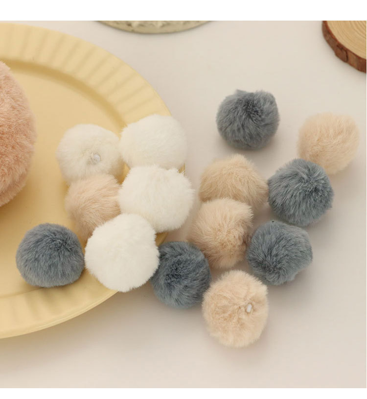 秋冬单孔吊坠挂件兔毛球毛绒耳钉diy耳环饰品手作材料配件