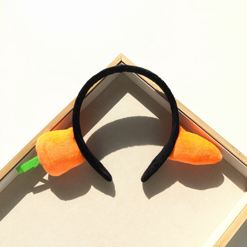 沙雕可爱穿头搞怪萝卜咸鱼发箍女洗脸胡萝卜头箍成人头饰发卡发饰