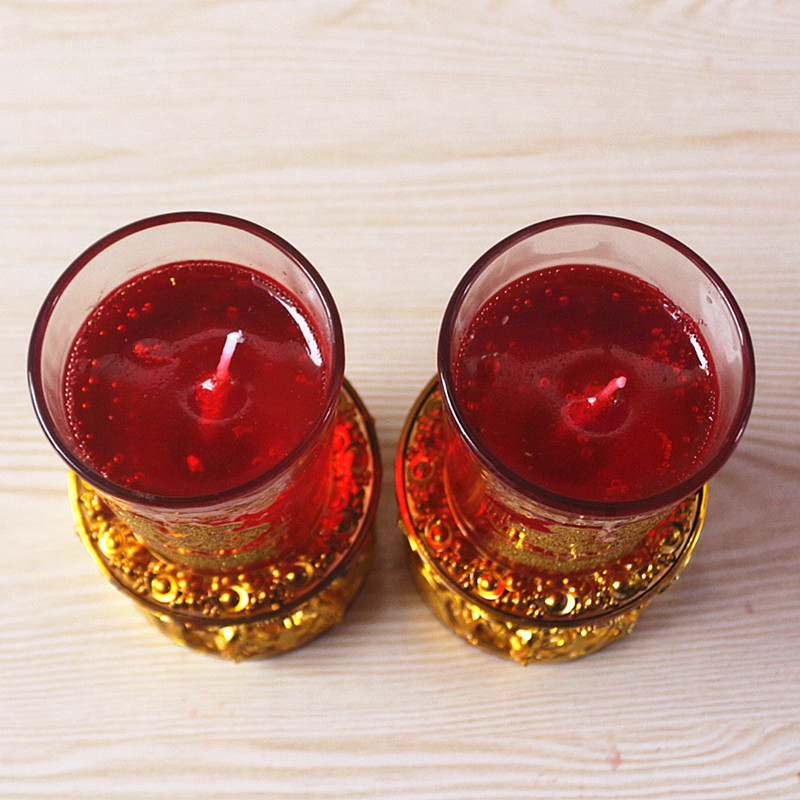 包邮保发堂3号水晶蜡烛祈福烛长明烛礼佛喜事无烟防风红烛礼佛烛